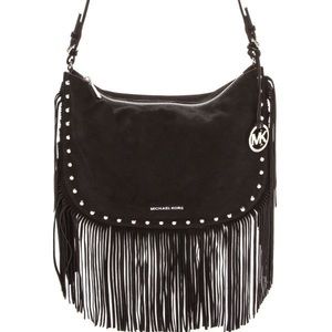 Michael Kors Black Suede Fringe Purse
